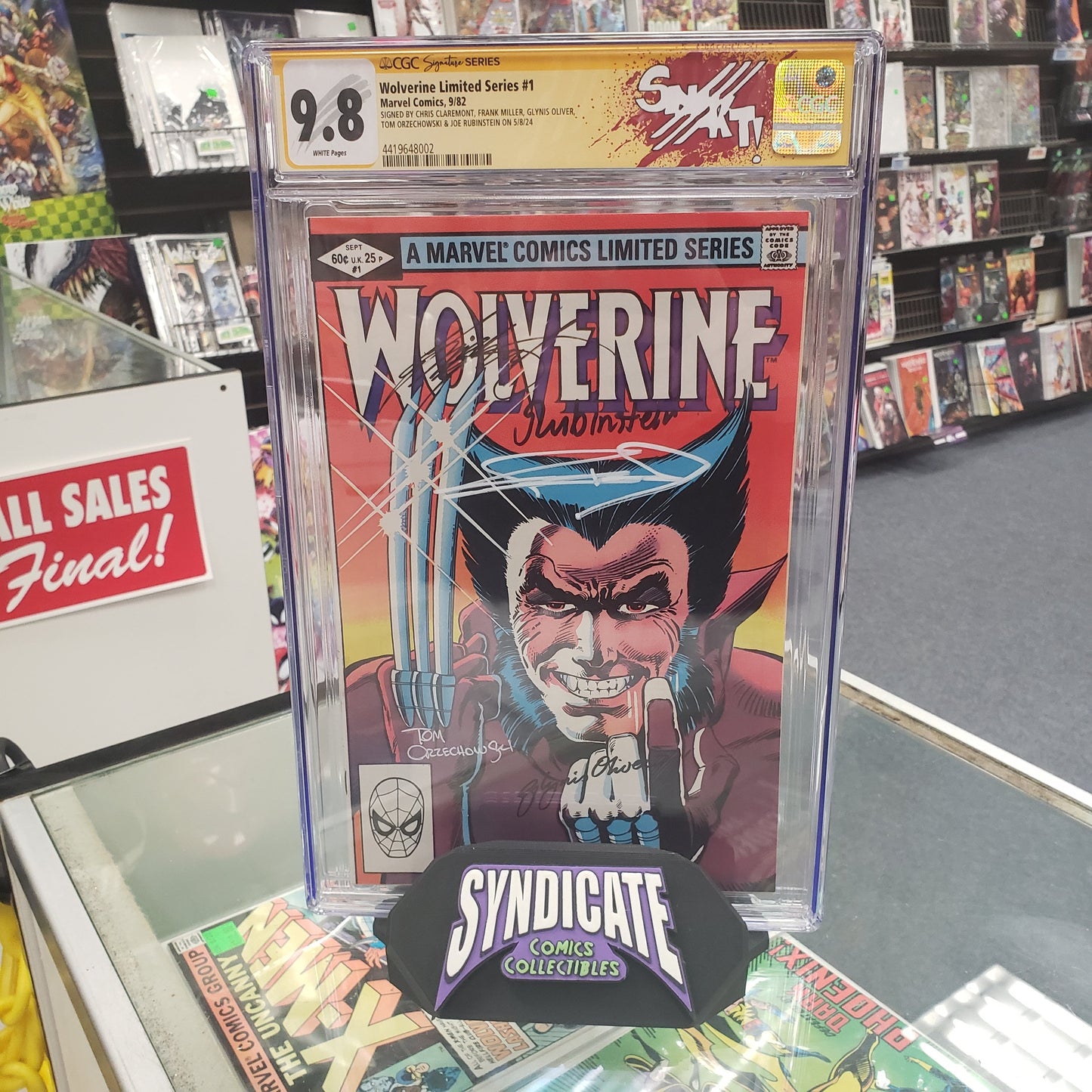 Wolverine Limited Series #1 (CGC Signature Series 9.8) SIGNED BY CHRIS CLAREMONT, FRANK MILLER, GLYNIS OLIVER, TOM ORZECHOWSKI & JOE RUBINSTEIN
