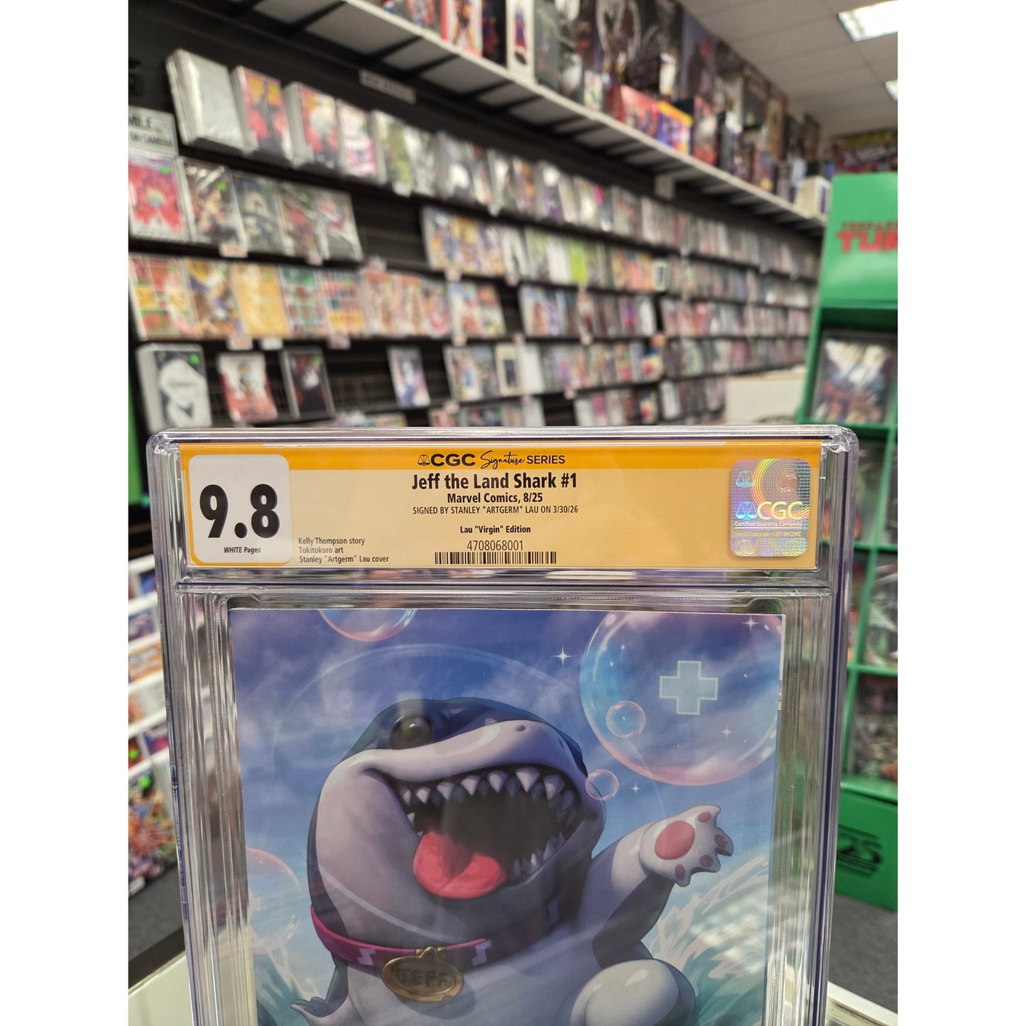 Jeff the Land Shark 1:100 Variant (CGC 9.8) Signed by Stanley "Artgerm" Lau