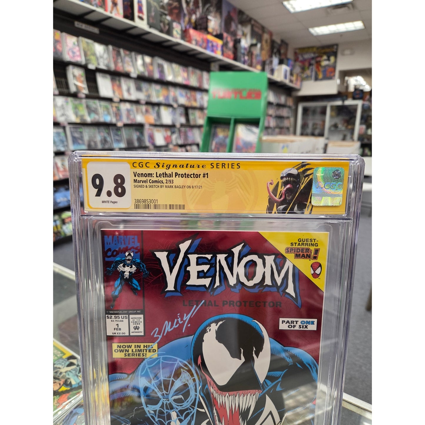Venom: Lethal Protector #1 (CGC 9.8) Signed & Remarqued by Mark Bagley