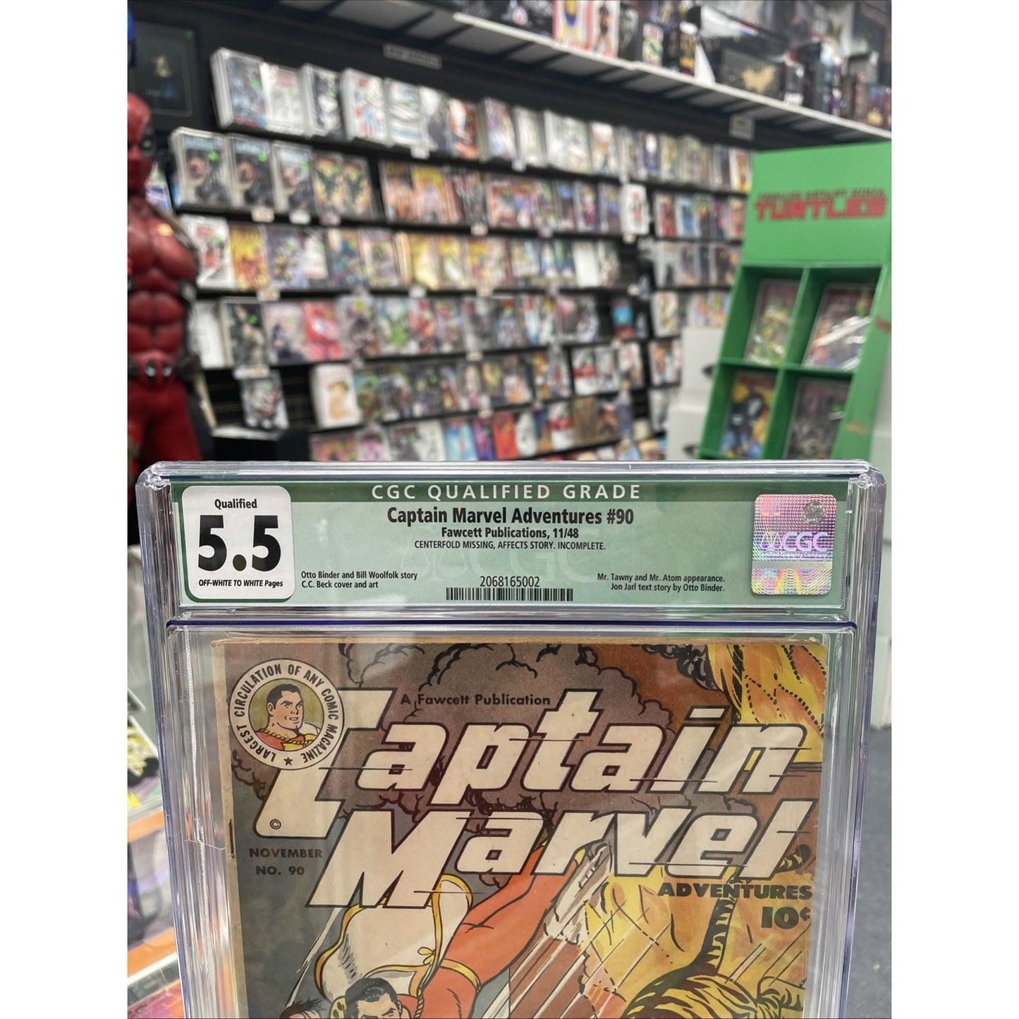 Captain Marvel Adventures #90 (CGC Qualified 5.5) Golden Age, Missing Centerfold