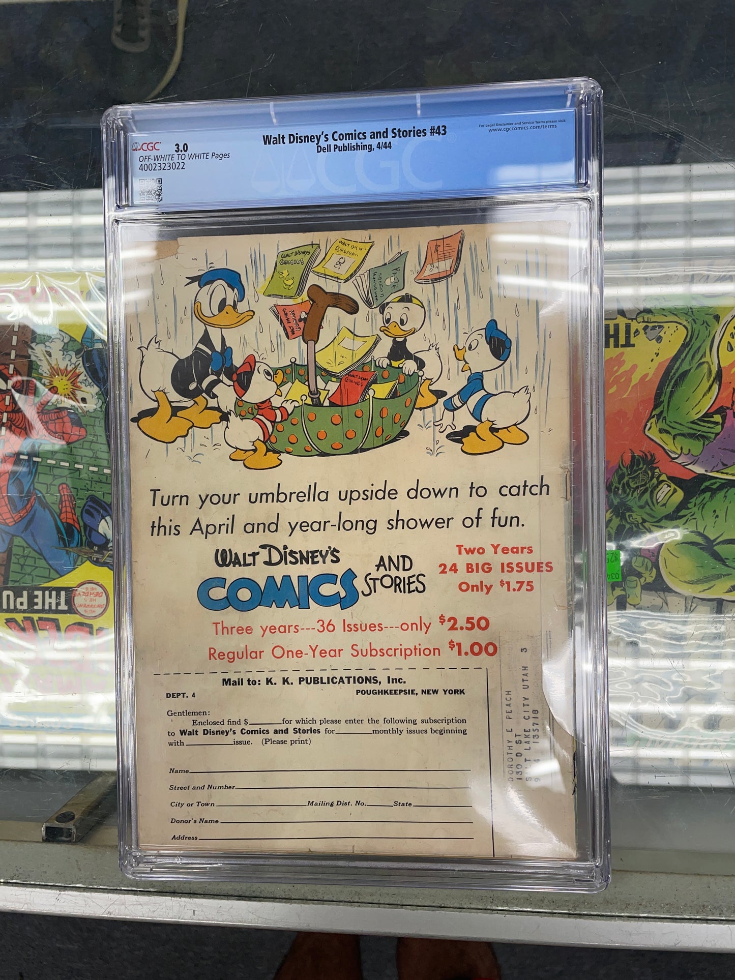 Walt Disney's Comics and Stories #43 (CGC 3.0) Golden Age Disney