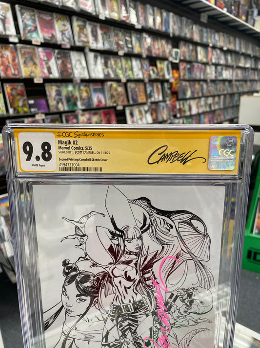 Magik #2 (CGC 9.8) 1:25 2nd Print Virgin Variant, Signed By J. Scott Campbell