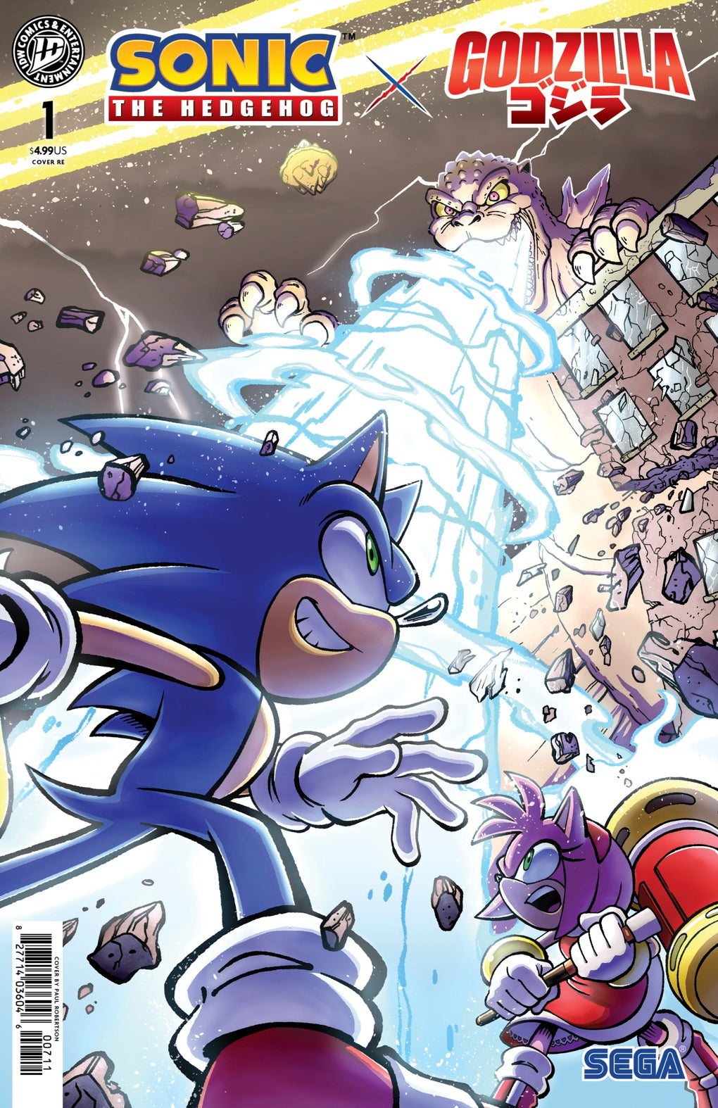 Sonic the Hedgehog X Godzilla #1 Paul Robertson, Syndicate Comics & Collectibles Exclusive Connecting Variant Set