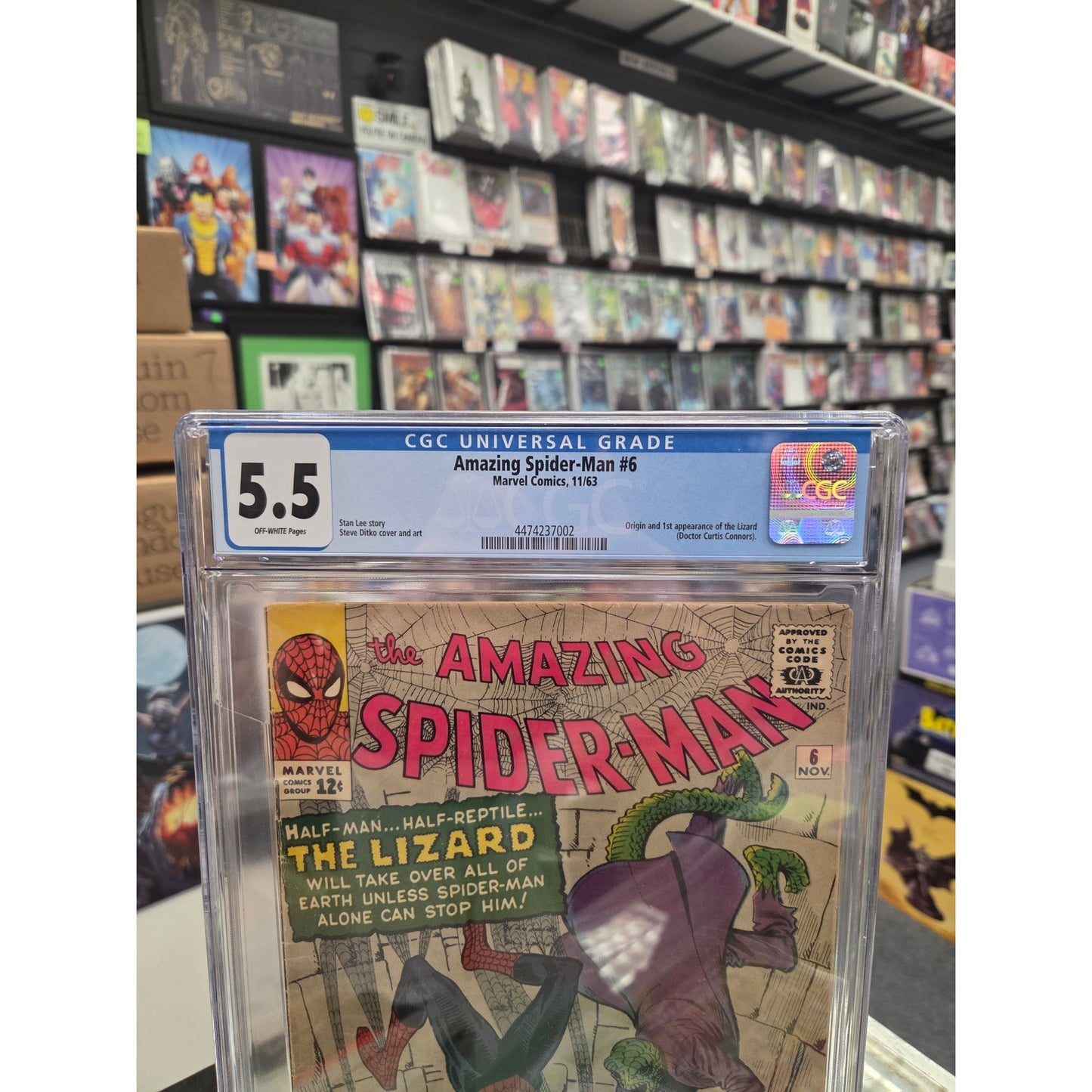 Amazing Spider-Man #6 (CGC 5.5) 1st Lizard