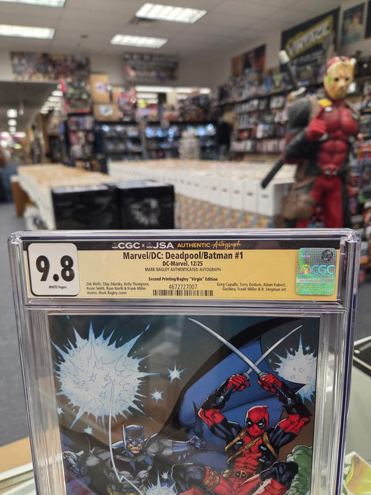 Deadpool / Batman #1 2nd Printing Mark Bagley Virgin Variant (CGC 9.8) Signed by Mark Bagley