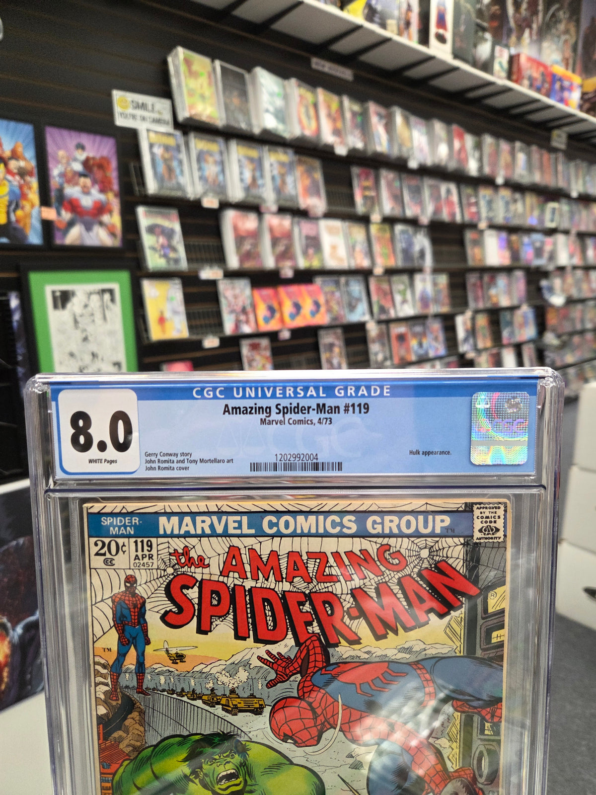 Amazing Spider-Man #119 (CGC 8.0) Spider-Man VS. the Hulk