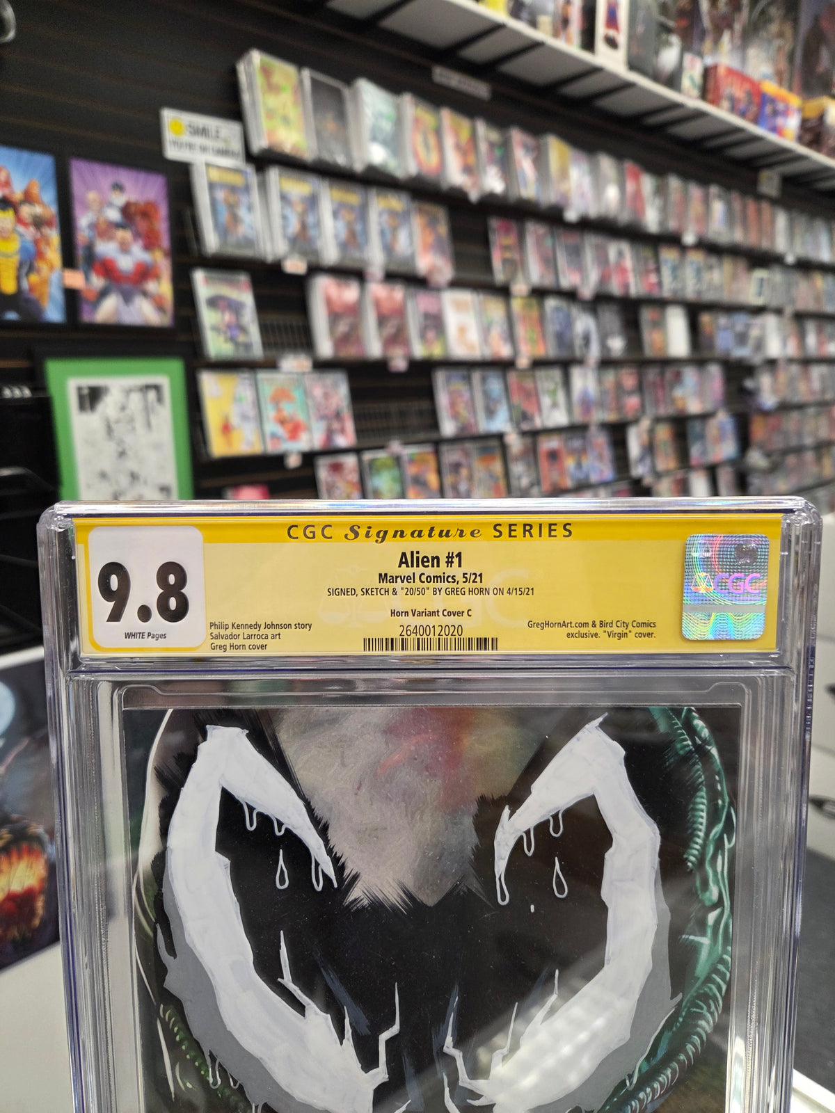 Alien #1 Greg Horn Virgin Variant (CGC 9.8) Signed & Remarqued by Greg Horn
