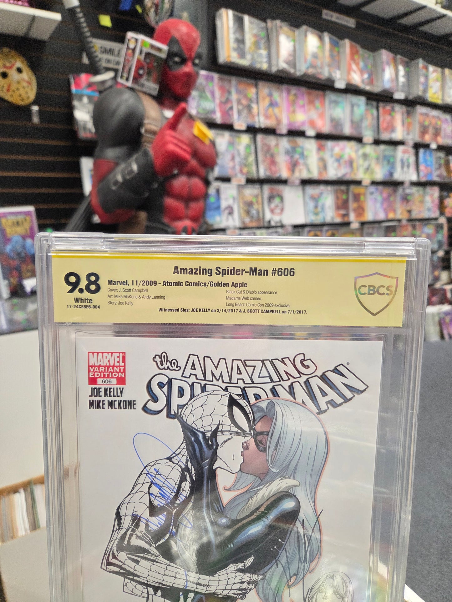 Amazing Spider-Man #606 (CBCS 9.8) Signed By Joe Kelly & J. Scott Campbell, Golden Apple Exclusive