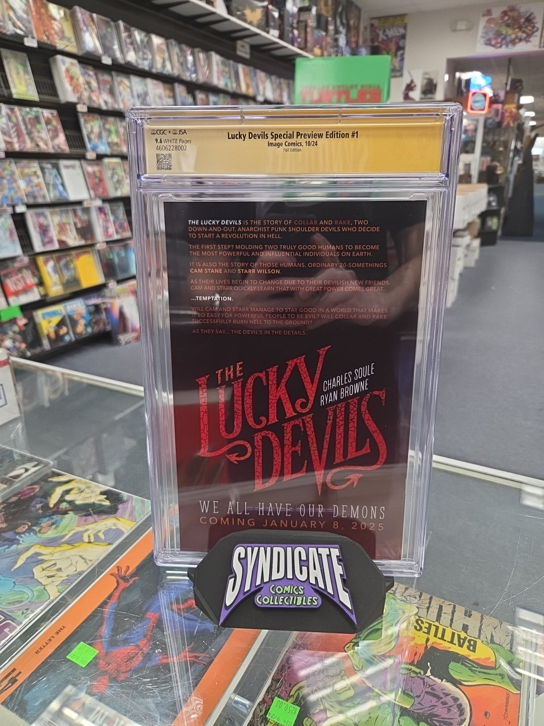 Lucky Devils: Special Preview Foil Edition #1 (CGC X JSA 9.6) Charles Soule Auto