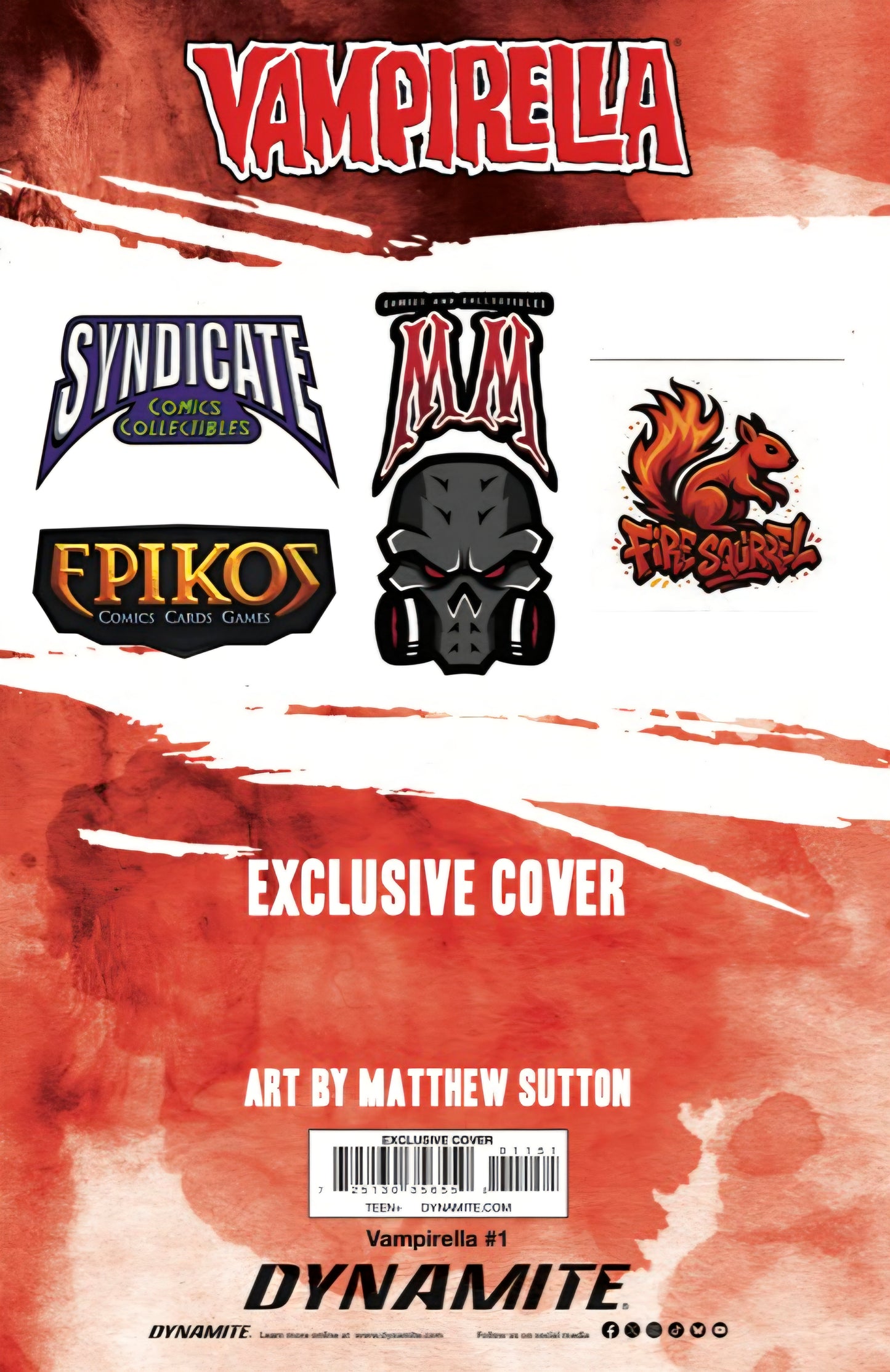 Vampirella #1 Matthew Sutton, Syndicate Comics & Collectibles Exclusive Variant