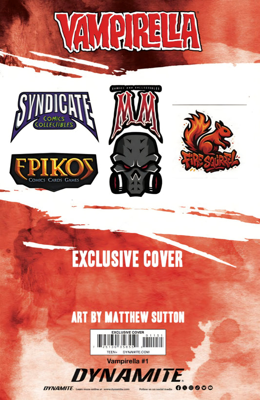 Vampirella #1 Matthew Sutton, Syndicate Comics & Collectibles Exclusive Variant