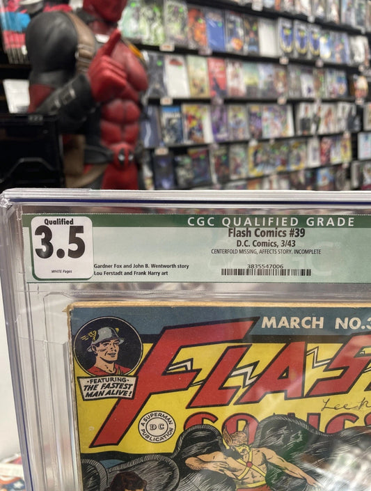 Flash Comics #39 (CGC Qualified 3.5) Golden Age, 1943