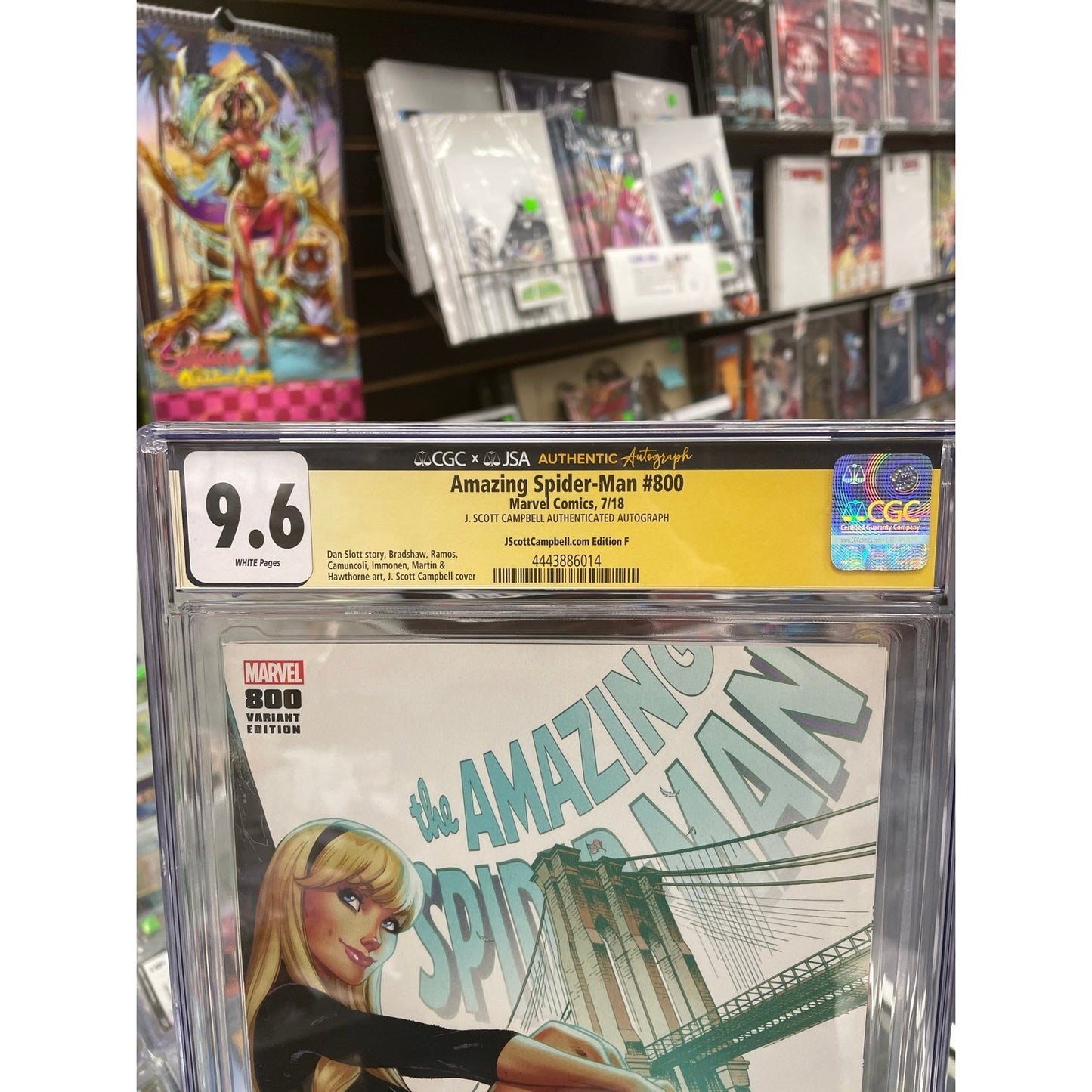 Amazing Spider-Man #800 Cover F (CGC X JSA 9.6) Signed by J. Scott Campbell