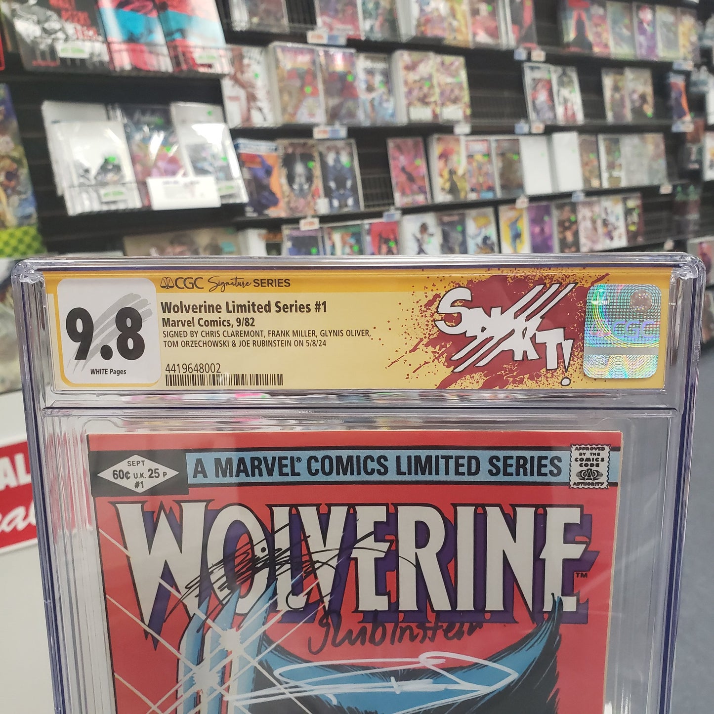 Wolverine Limited Series #1 (CGC Signature Series 9.8) SIGNED BY CHRIS CLAREMONT, FRANK MILLER, GLYNIS OLIVER, TOM ORZECHOWSKI & JOE RUBINSTEIN