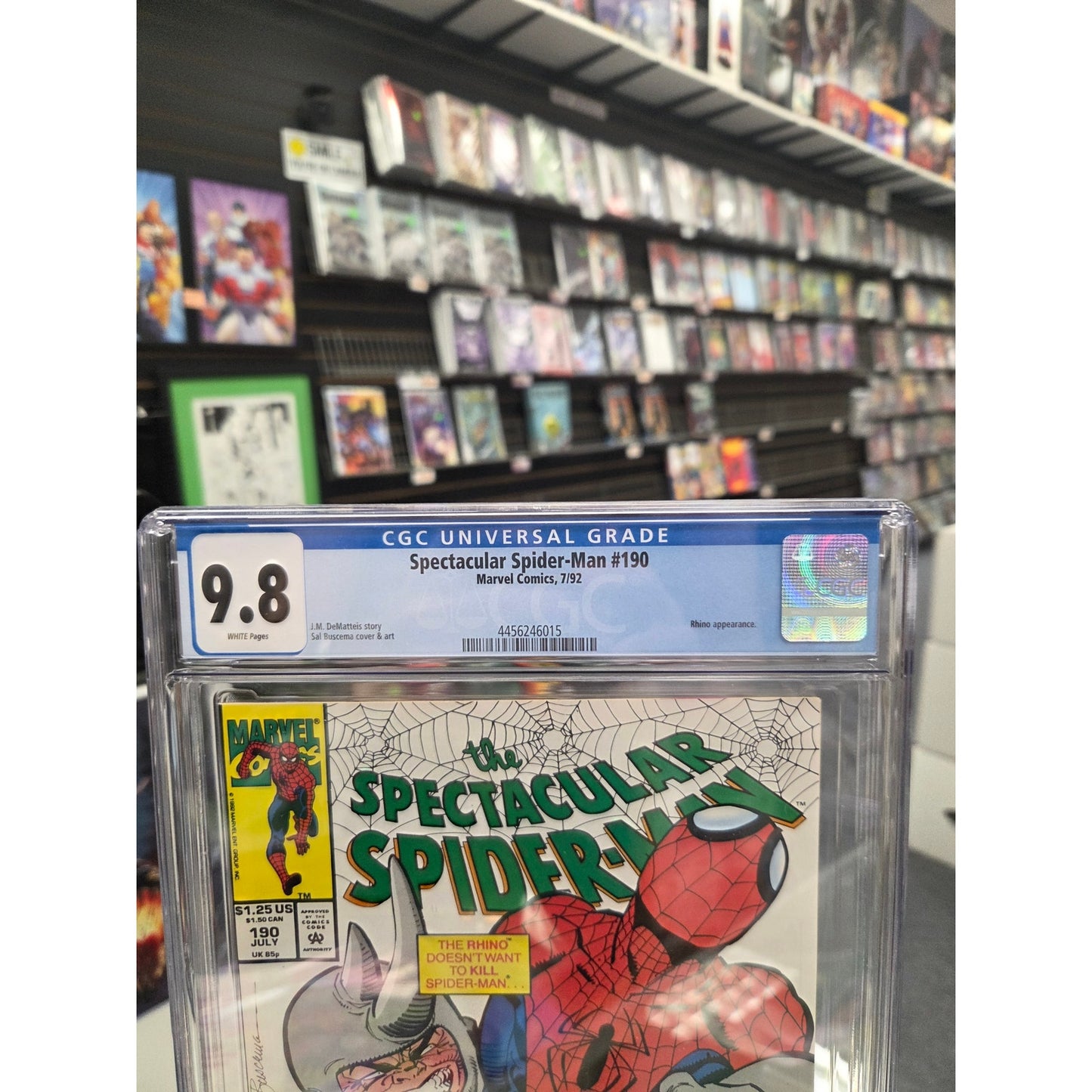 Spectacular Spider-Man #190 (CGC 9.8) Rhino Appearance, Low Pop