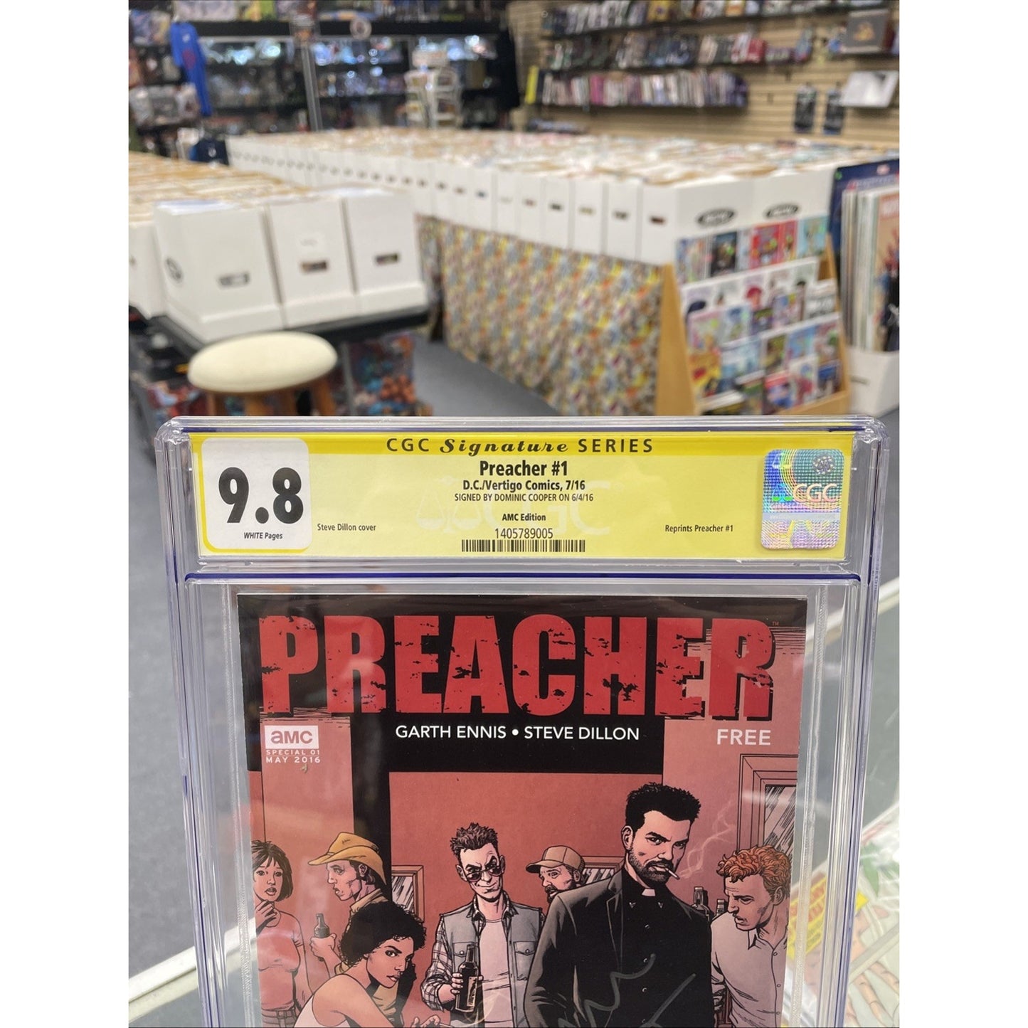 Preacher 1 AMC Edition #1 (CGC 9.8) Signed By Dominic Cooper