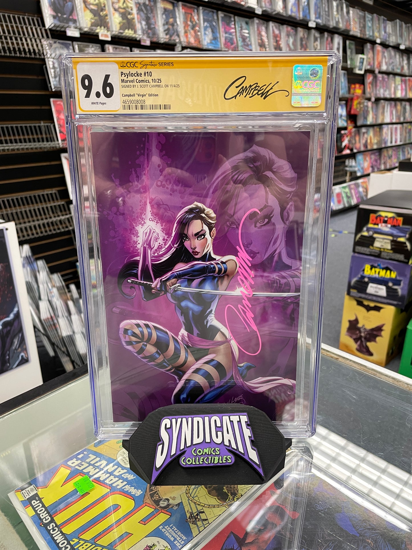 Psylocke #10 (CGC 9.6) J. Scott Campbell Virgin Variant, Signed