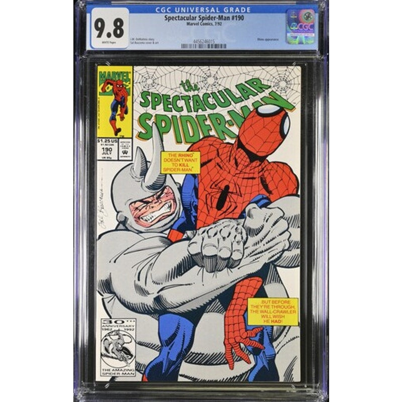 Spectacular Spider-Man #190 (CGC 9.8) Rhino Appearance, Low Pop