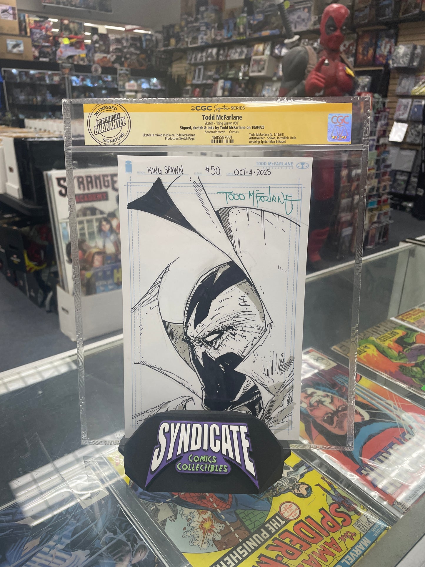 King Spawn #50 1:1000 Sketch by Todd McFarlane (CGC Authentic Signature) Spawn Headshot