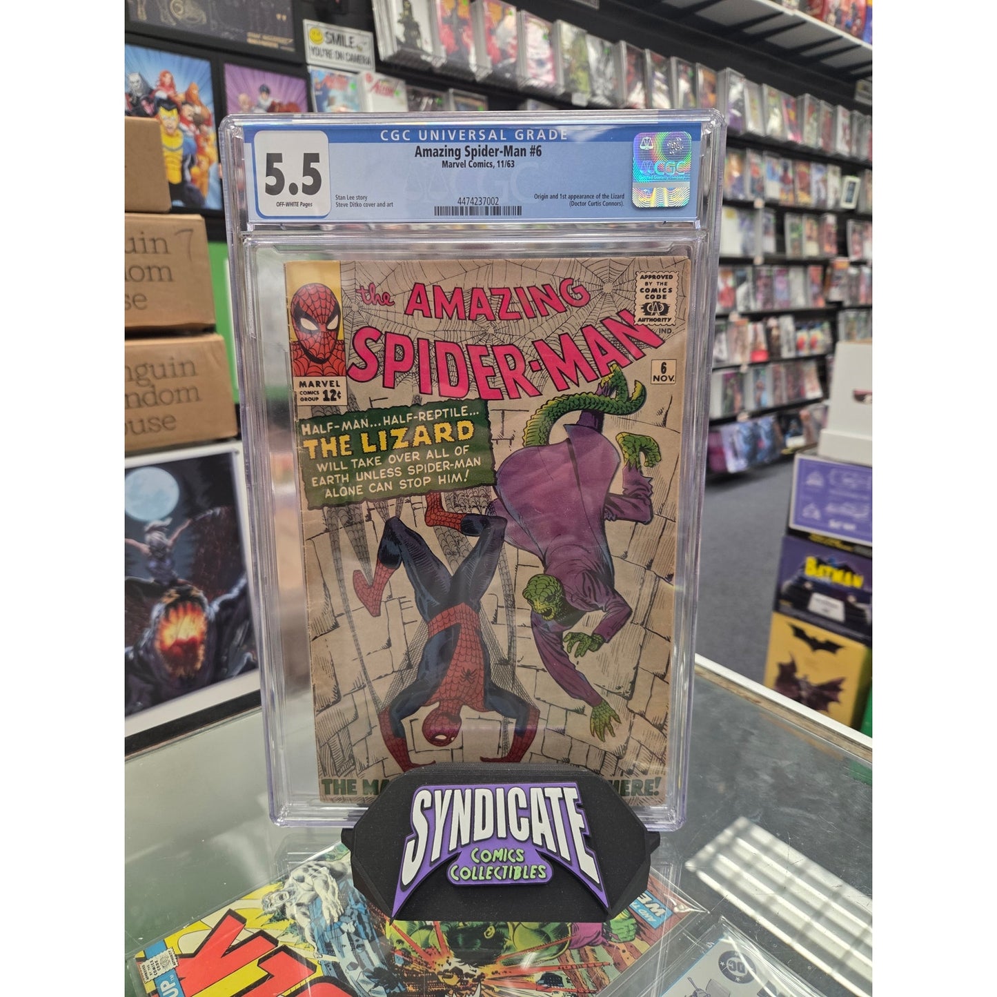 Amazing Spider-Man #6 (CGC 5.5) 1st Lizard