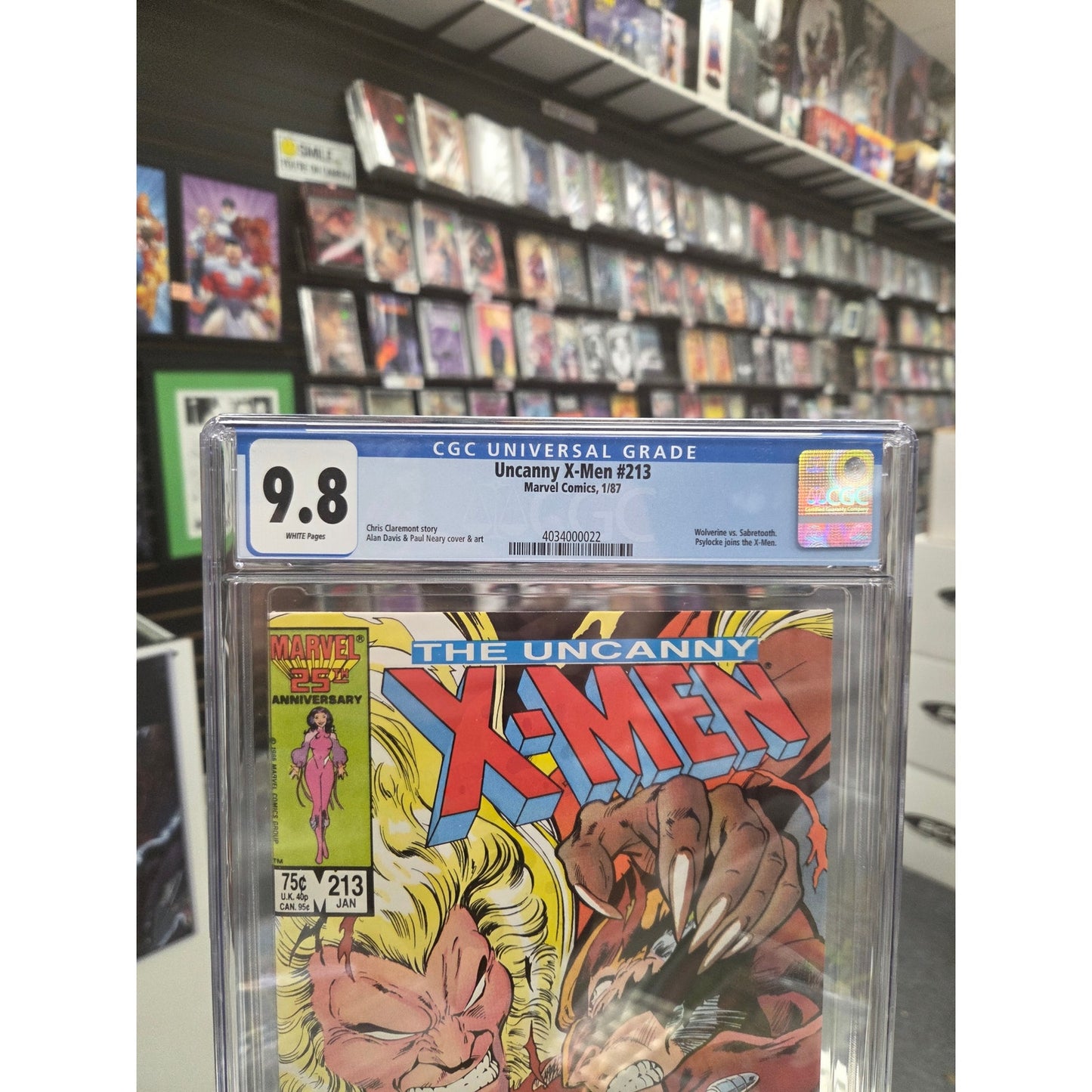 Uncanny X-Men #213 (CGC 9.8) Wolverine VS. Sabretooth