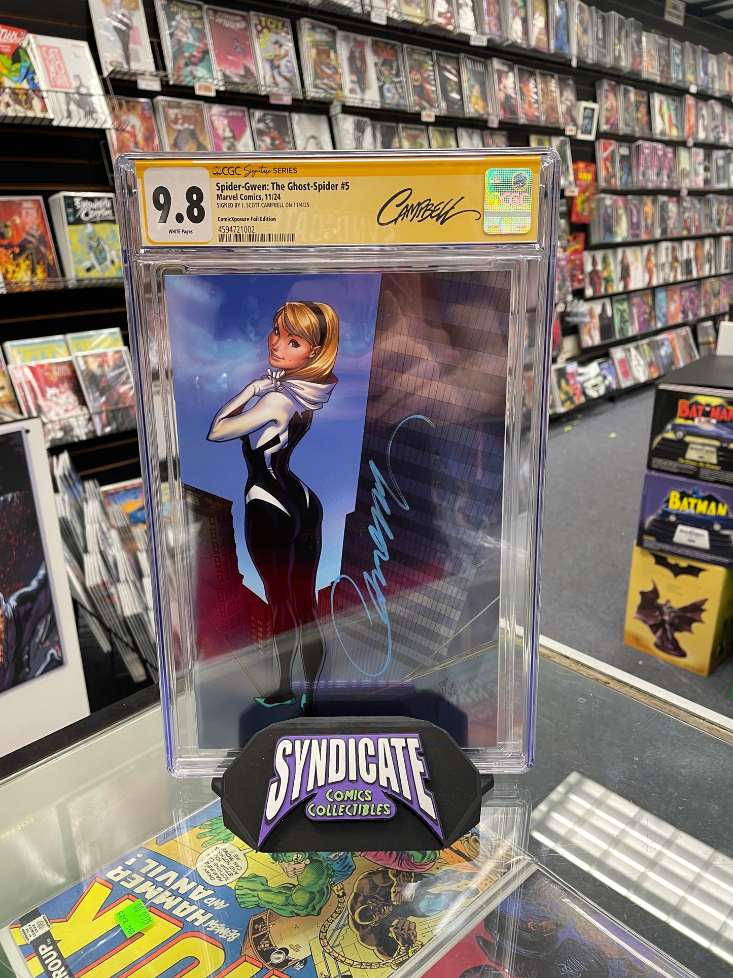 Spider-Gwen The Ghost-Spider #5 (CGC 9.8) Signed By J. Scott Campbell, Foil