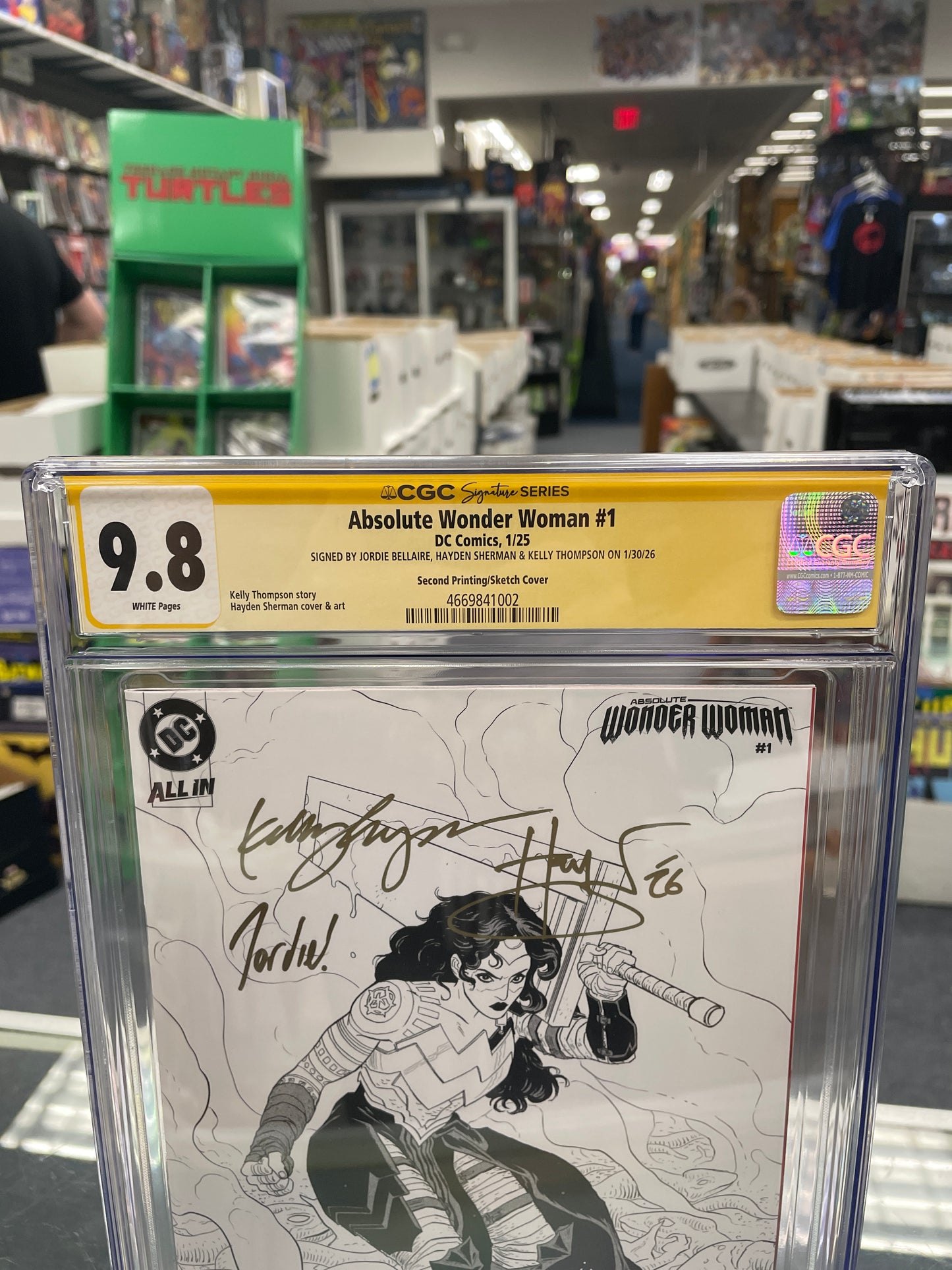 Absolute Wonder Woman #1 (CGC 9.8) 2nd Print 1:25, X3 Signed