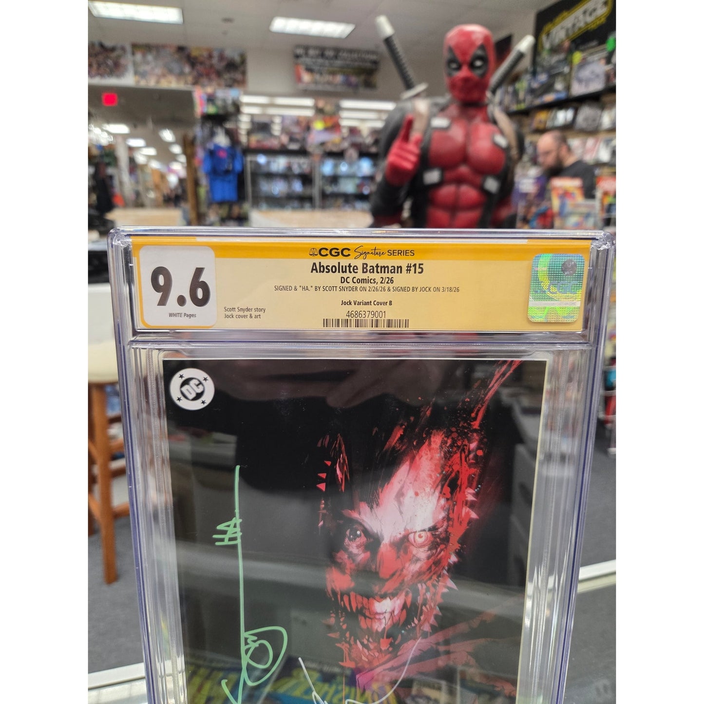 Absolute Batman #15 (CGC 9.6) Jock Virgin Variant, X2 Signed by Snyder & Jock