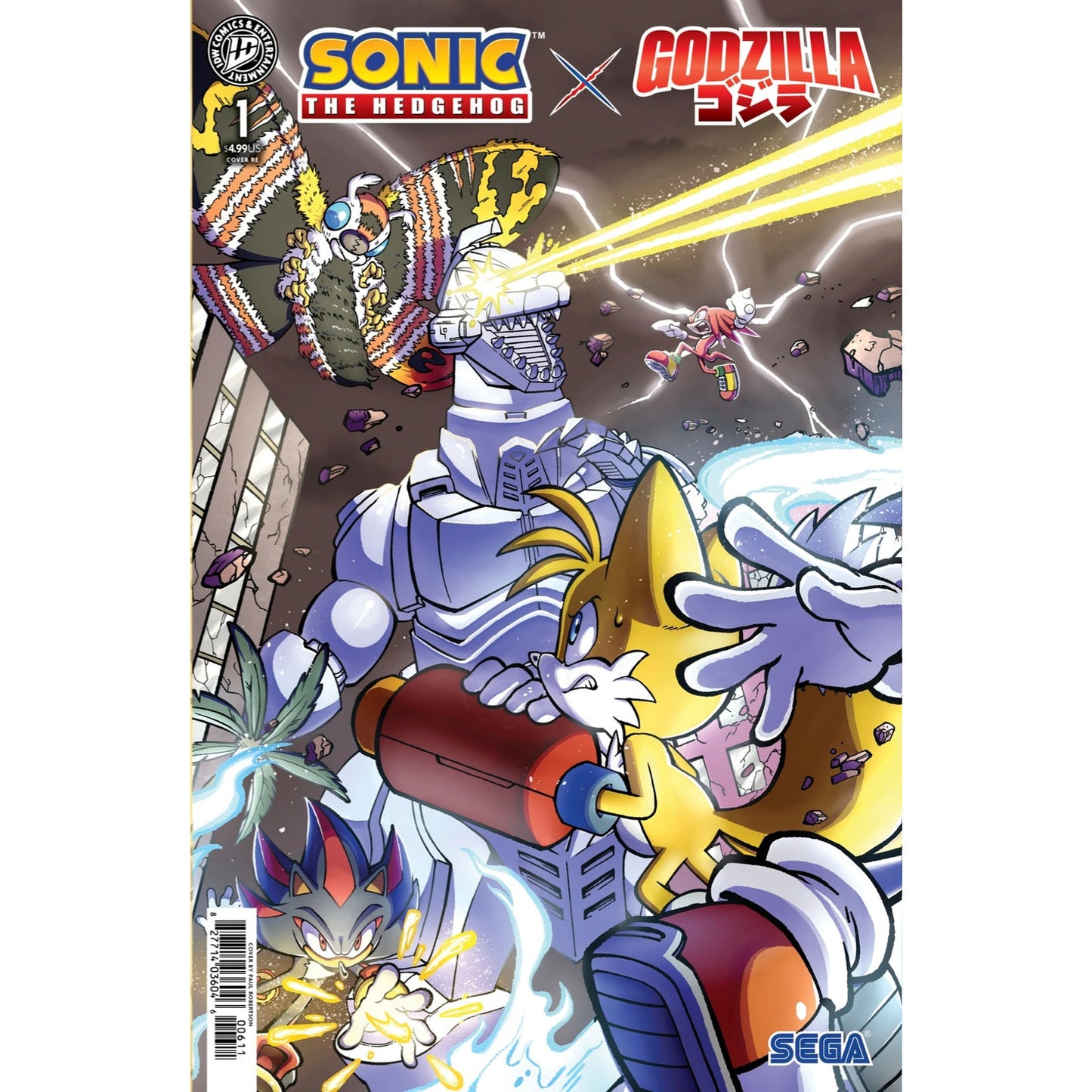 Sonic the Hedgehog X Godzilla #1 Paul Robertson, Syndicate Comics & Collectibles Exclusive Connecting Variant Set