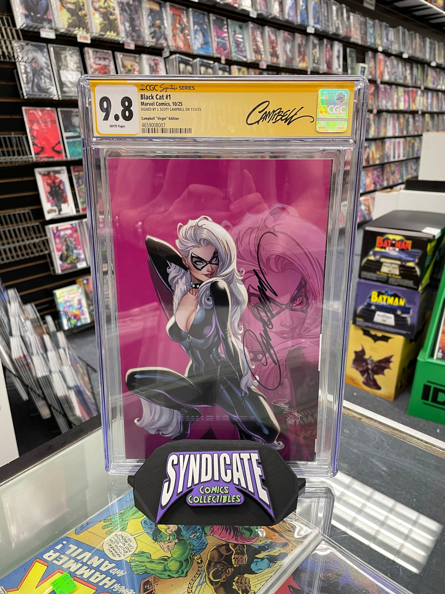 Black Cat #1 (CGC 9.8) J. Scott Campbell Virgin Variant, Signed