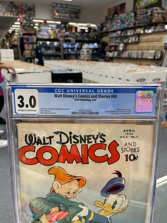 Walt Disney's Comics and Stories #43 (CGC 3.0) Golden Age Disney