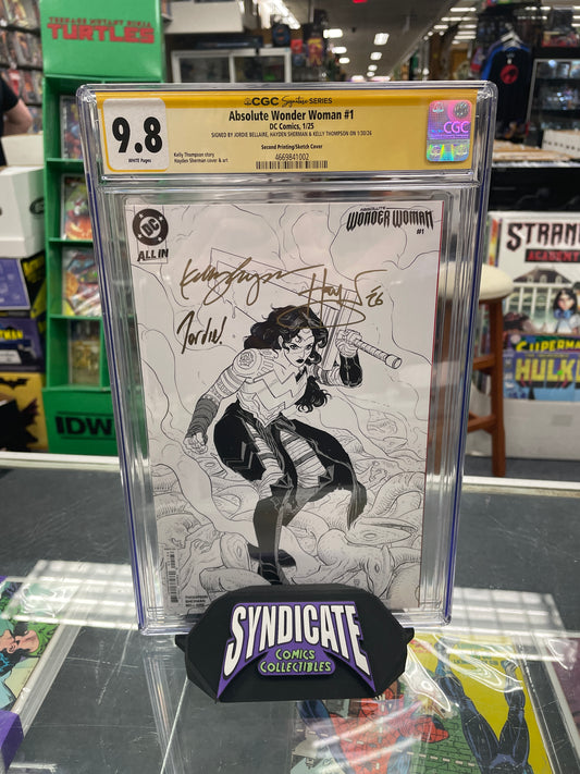 Absolute Wonder Woman #1 (CGC 9.8) 2nd Print 1:25, X3 Signed
