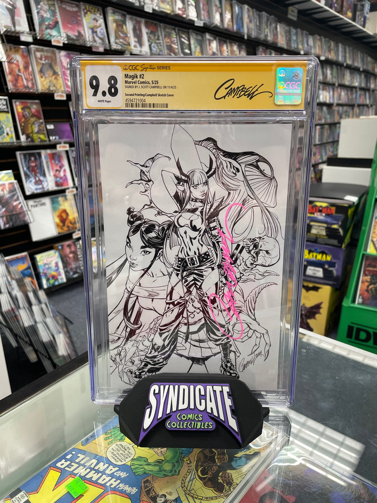 Magik #2 (CGC 9.8) 1:25 2nd Print Virgin Variant, Signed By J. Scott Campbell