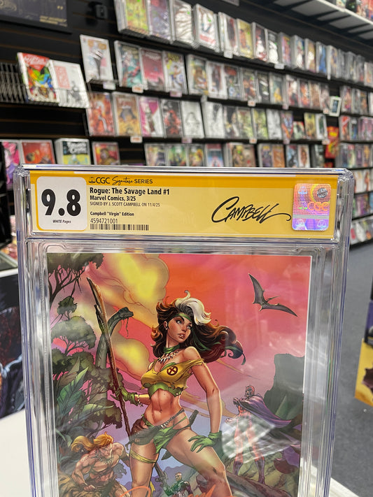 Rogue: the Savage Land #1 (CGC 9.8) J. Scott Campbell Virgin Variant, Signed