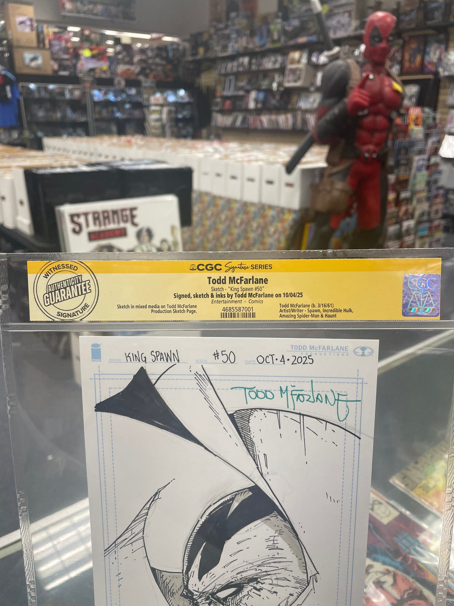 King Spawn #50 1:1000 Sketch by Todd McFarlane (CGC Authentic Signature) Spawn Headshot