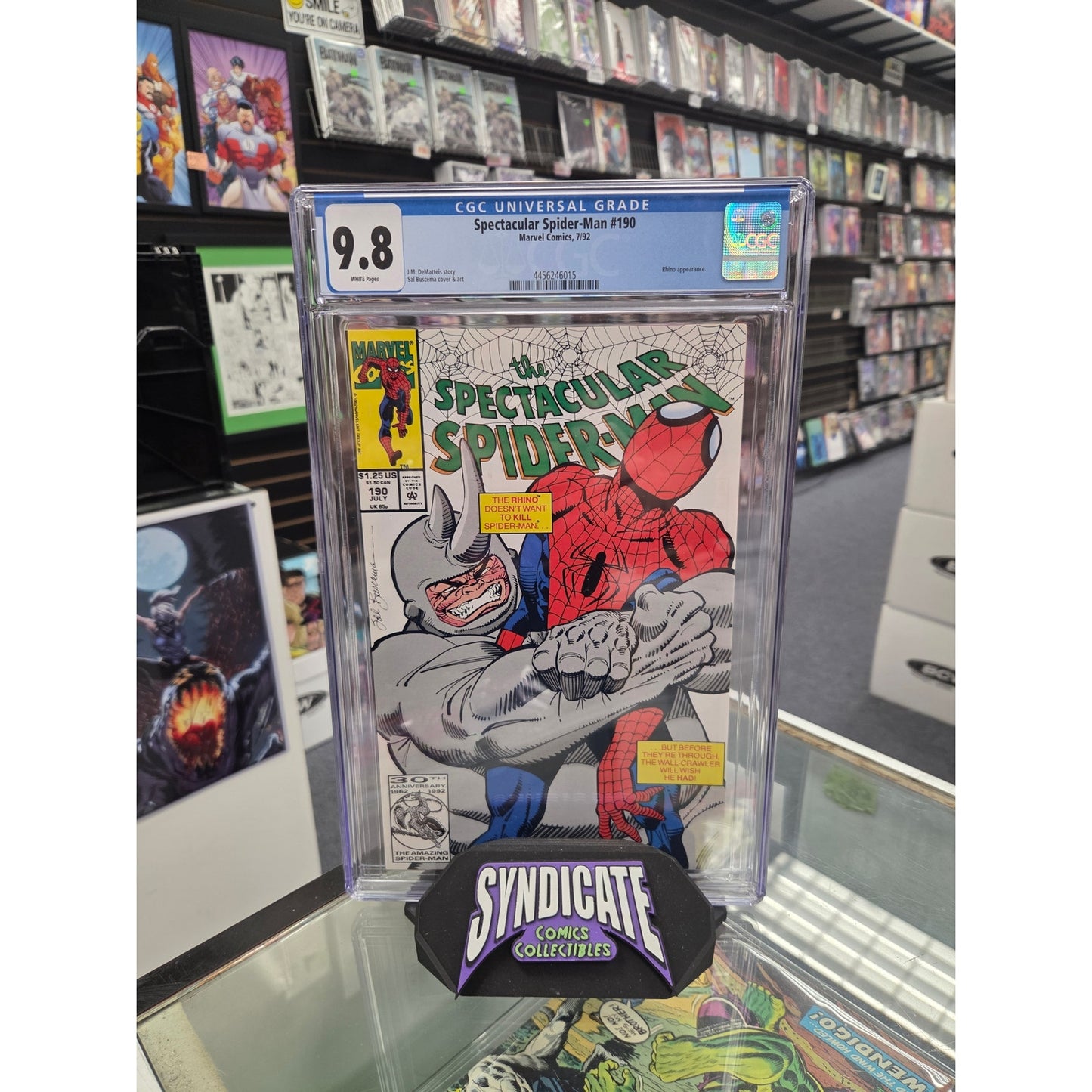 Spectacular Spider-Man #190 (CGC 9.8) Rhino Appearance, Low Pop