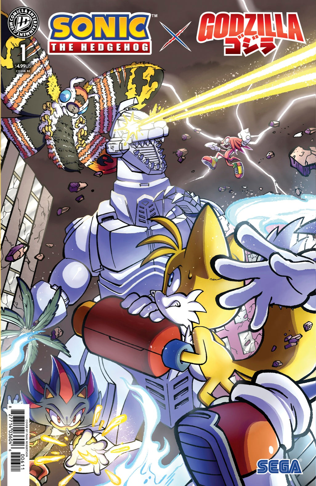 Sonic the Hedgehog X Godzilla #1 Paul Robertson, Syndicate Comics & Collectibles Exclusive Connecting Variant Set