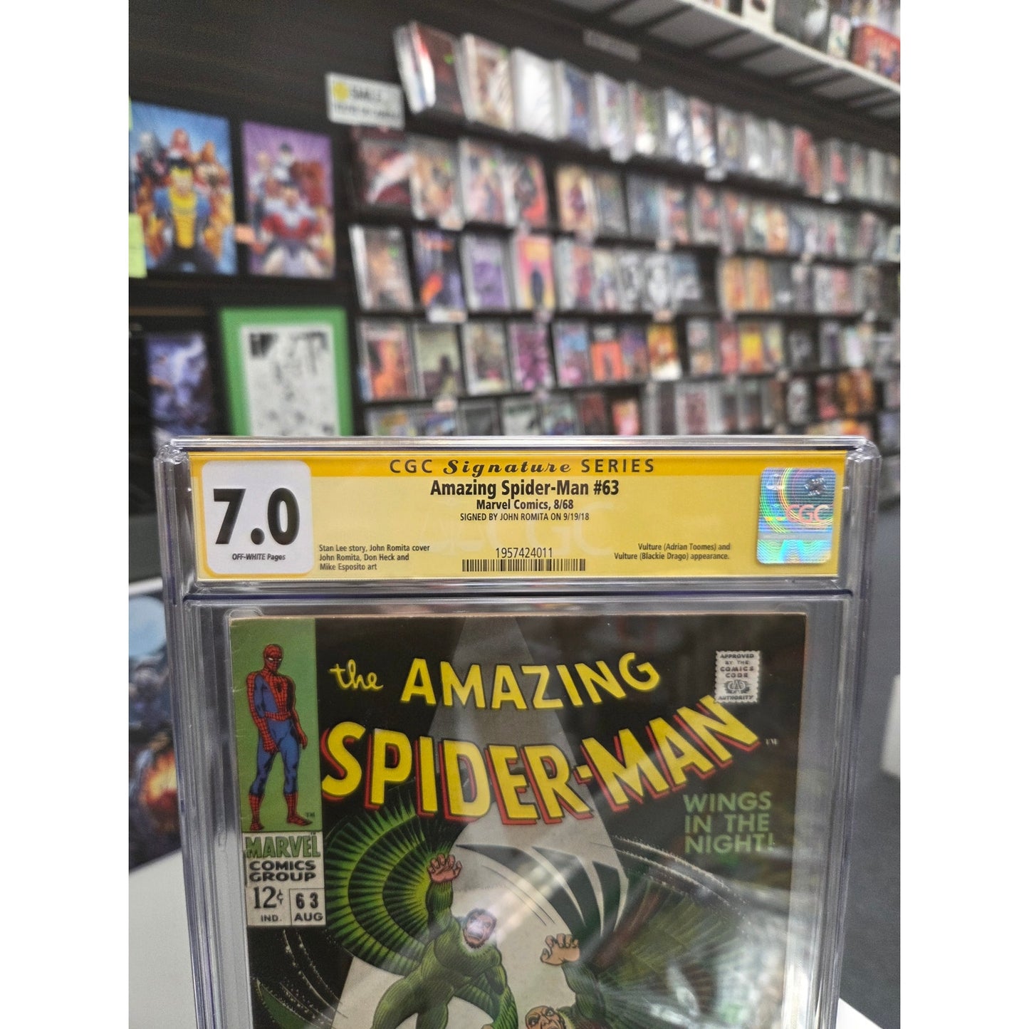 Amazing Spider-Man #63 (CGC 7.0) Signed by John Romita