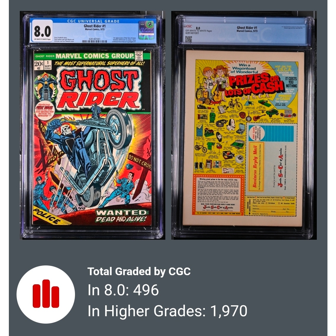 Ghost Rider #1 (CGC 8.0) 1st Solo Ghost Rider