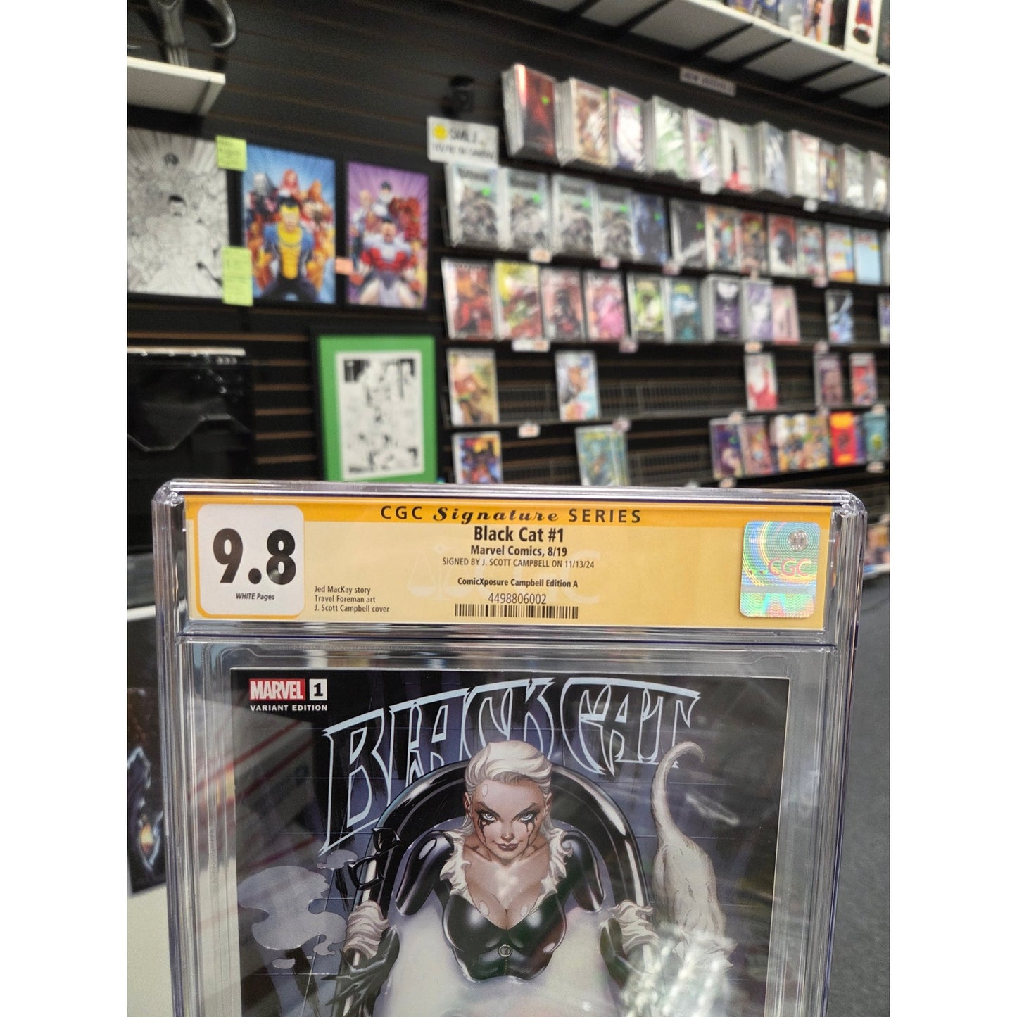 Black Cat #1 (CGC 9.8) "Milk Bath" Trade Dress Variant, Signed by JSC