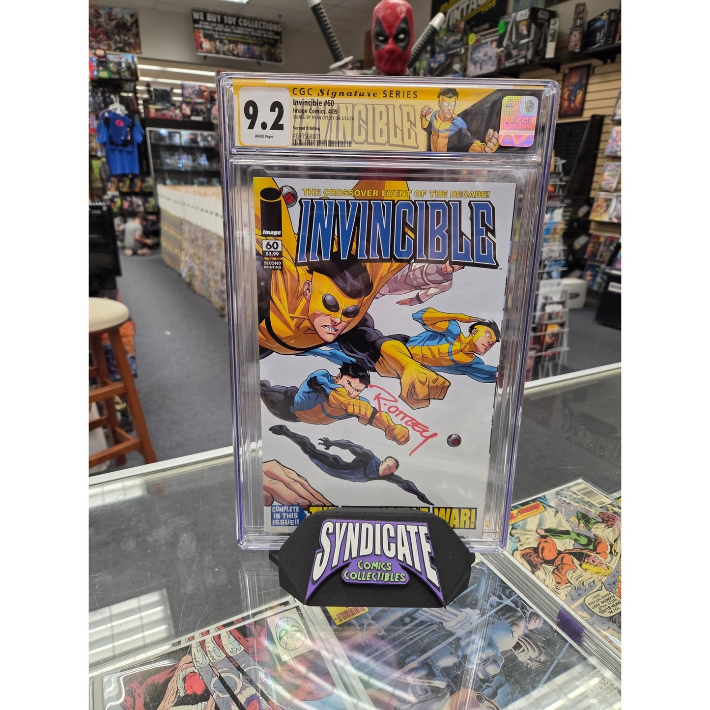 Invincible #60 (CGC 9.2) 2nd Print, Signed by Ryan Ottley