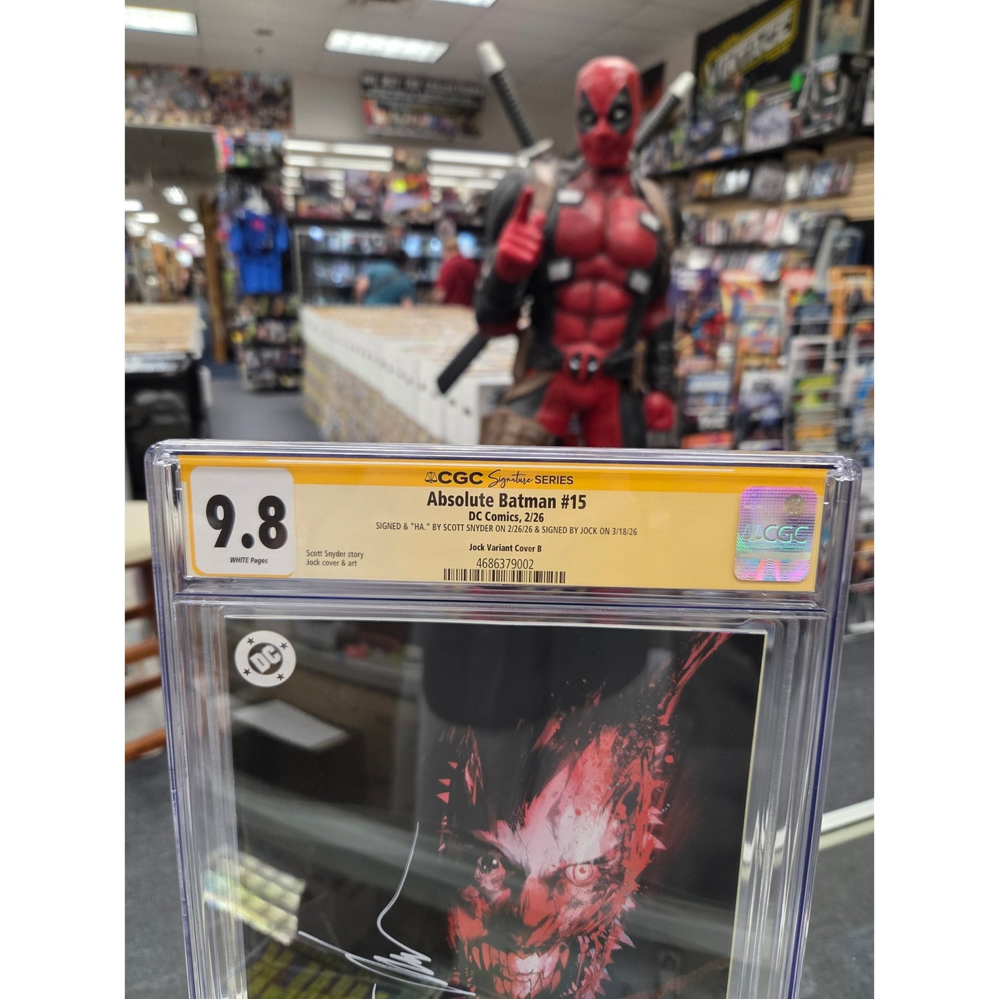 Absolute Batman #15 (CGC 9.8) Jock Virgin Variant, X2 Signed by Snyder & Jock