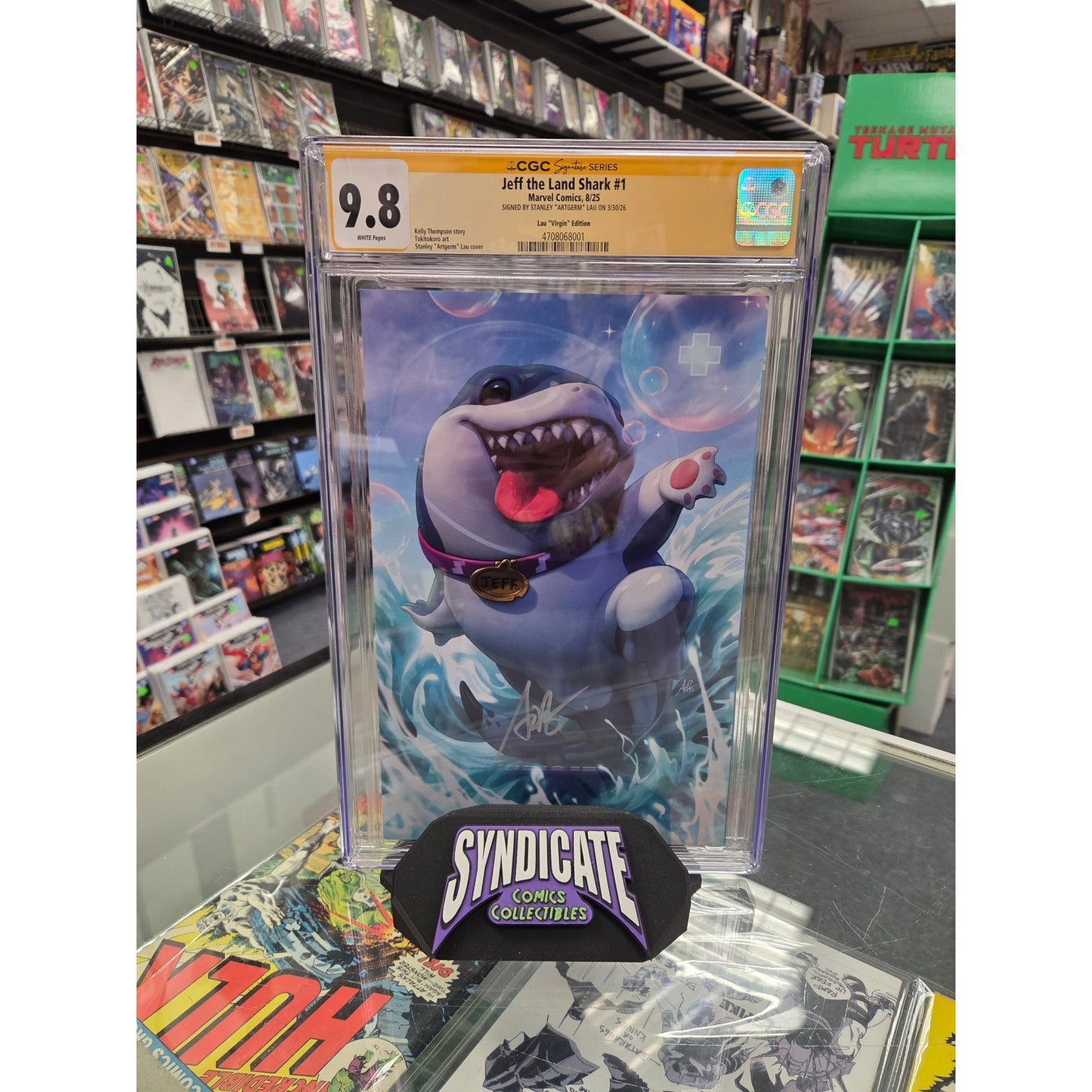 Jeff the Land Shark 1:100 Variant (CGC 9.8) Signed by Stanley "Artgerm" Lau