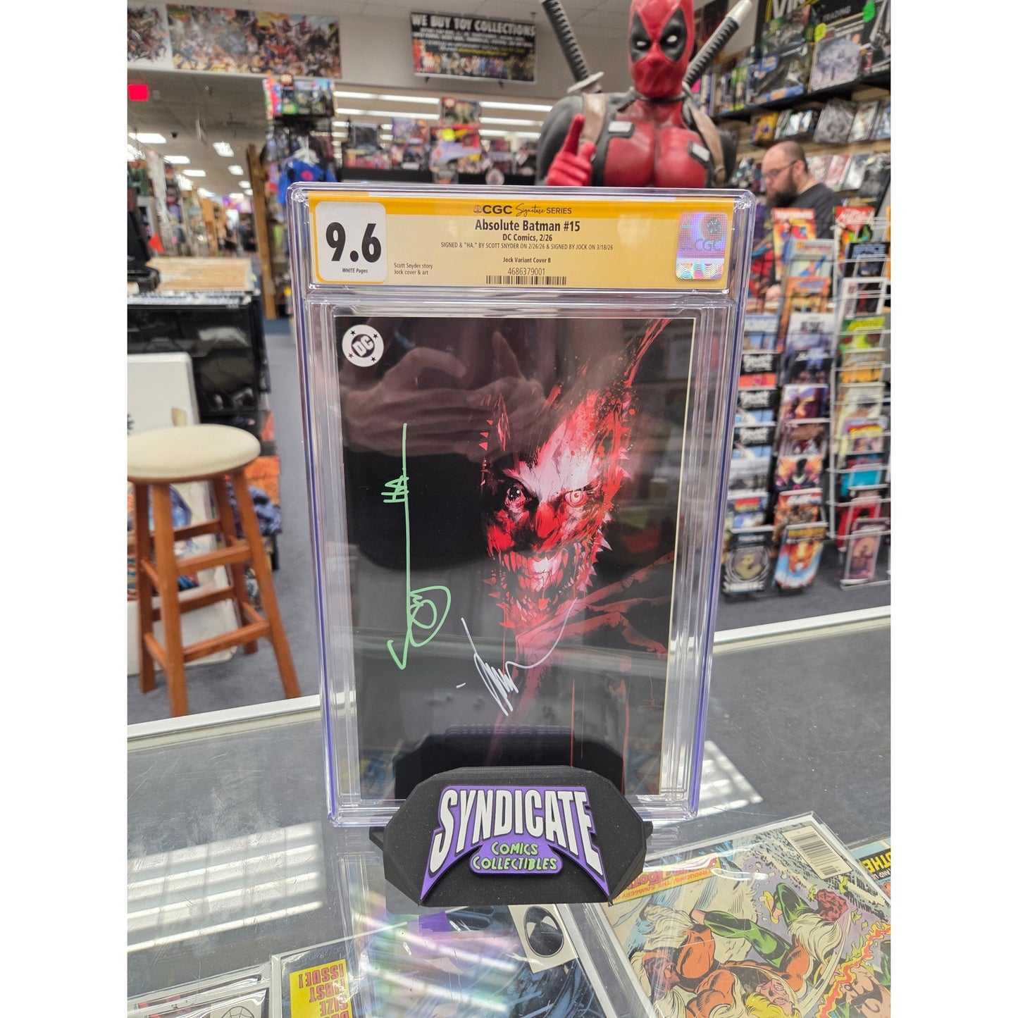 Absolute Batman #15 (CGC 9.6) Jock Virgin Variant, X2 Signed by Snyder & Jock