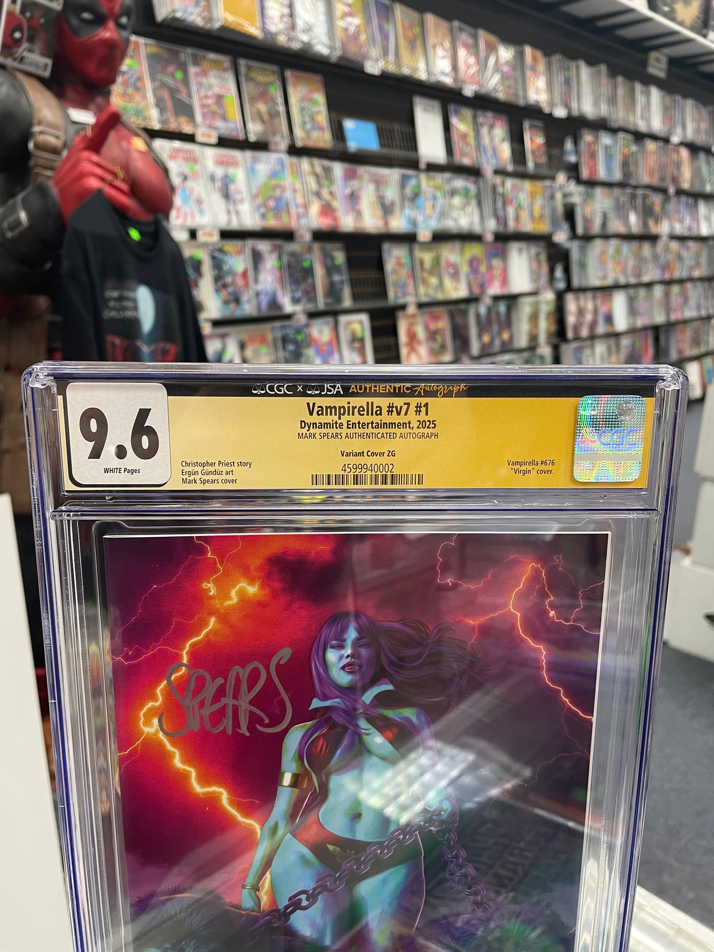 Vampirella #1 Purple Rain Variant (CGC X JSA 9.6) Signed By Mark Spears