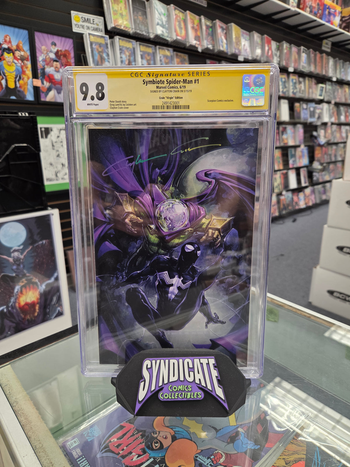 Symbiote Spider-Man #1 Scorpion Comics Virgin Variant (CGC 9.8) Signed by Clayton Crain