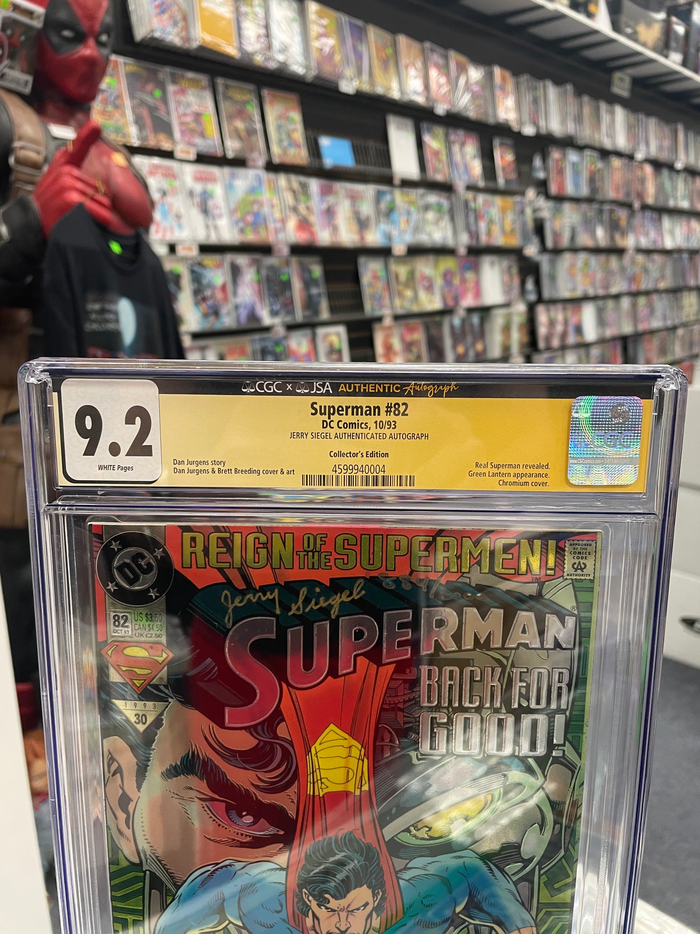 Superman #82 Collector's Edition (CGC X JSA 9.2) Signed By Jerry Siegel