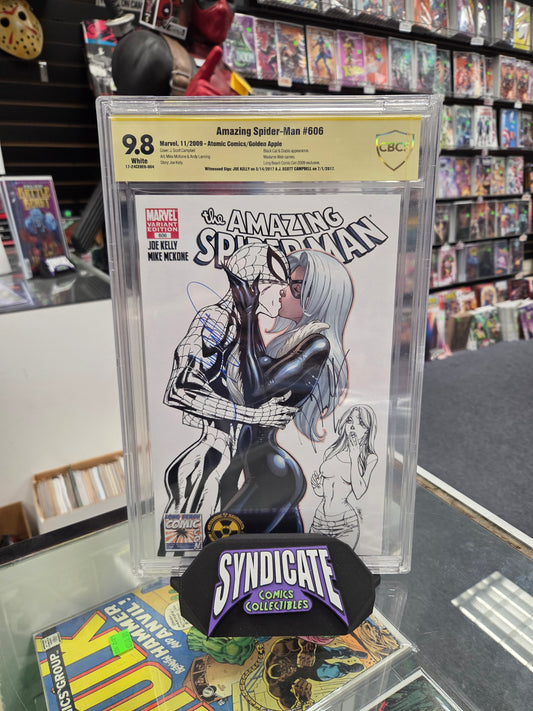 Amazing Spider-Man #606 (CBCS 9.8) Signed By Joe Kelly & J. Scott Campbell, Golden Apple Exclusive
