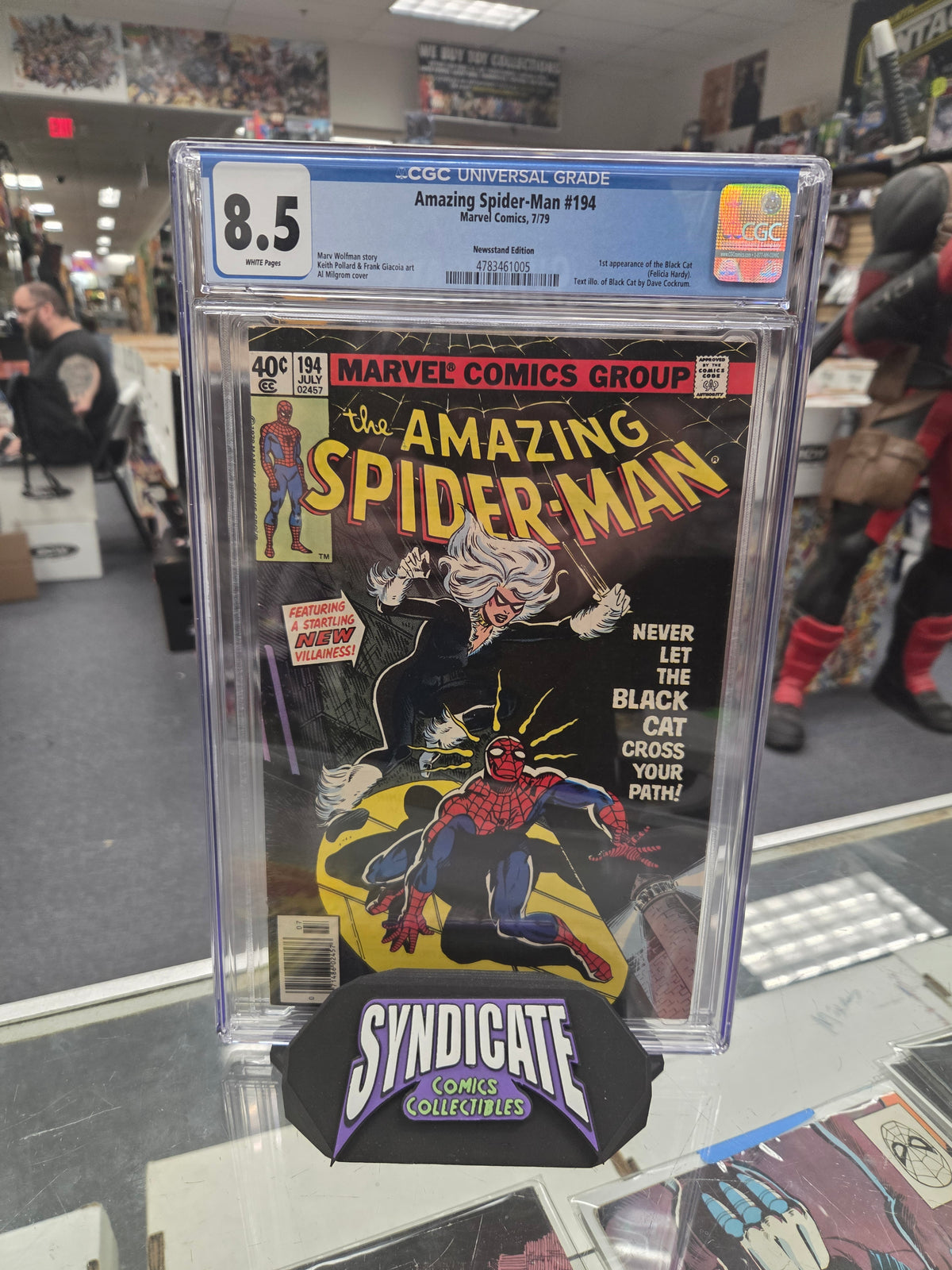 Amazing Spider-Man #194 (CGC 8.5) 1st Black Cat, Newsstand Edition