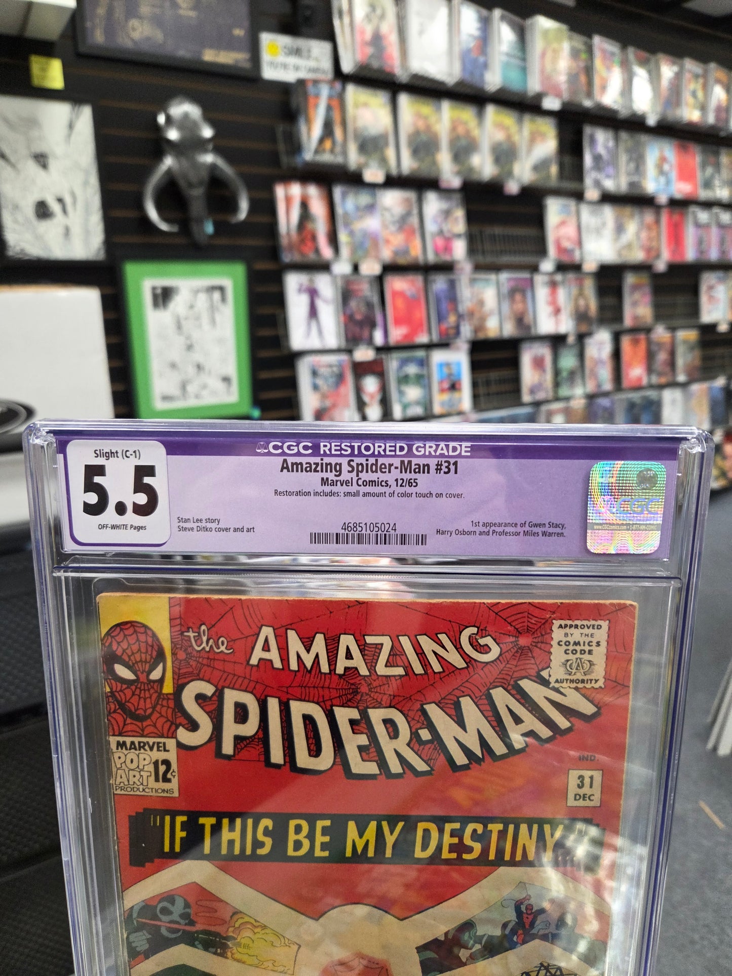 Amazing Spider-Man #31 (Restored CGC 5.5) 1st Gwen Stacy, Harry Osborn